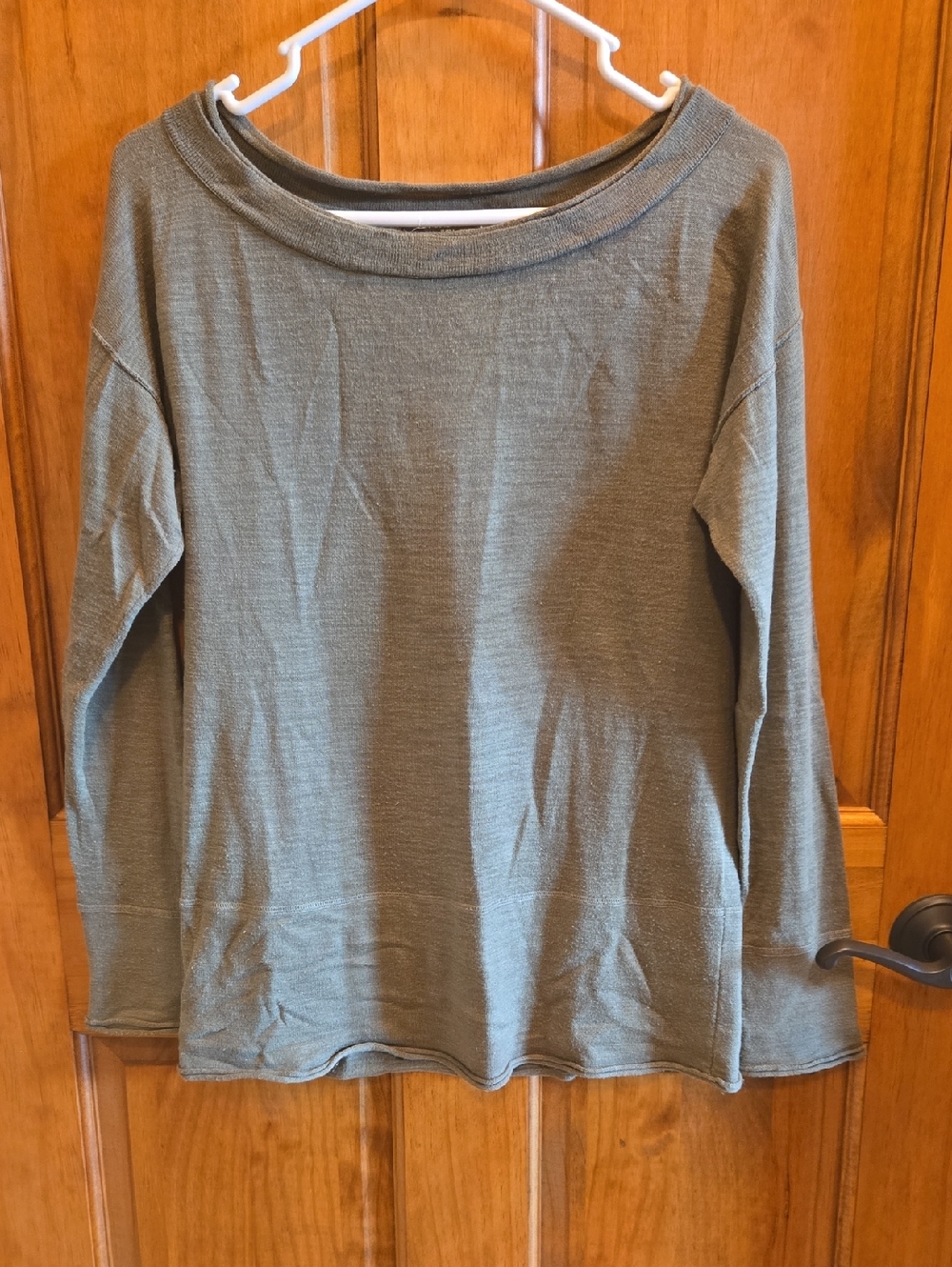 Eddie Bauer Olive Green Crewneck Long Sleeve Knit Top Size S